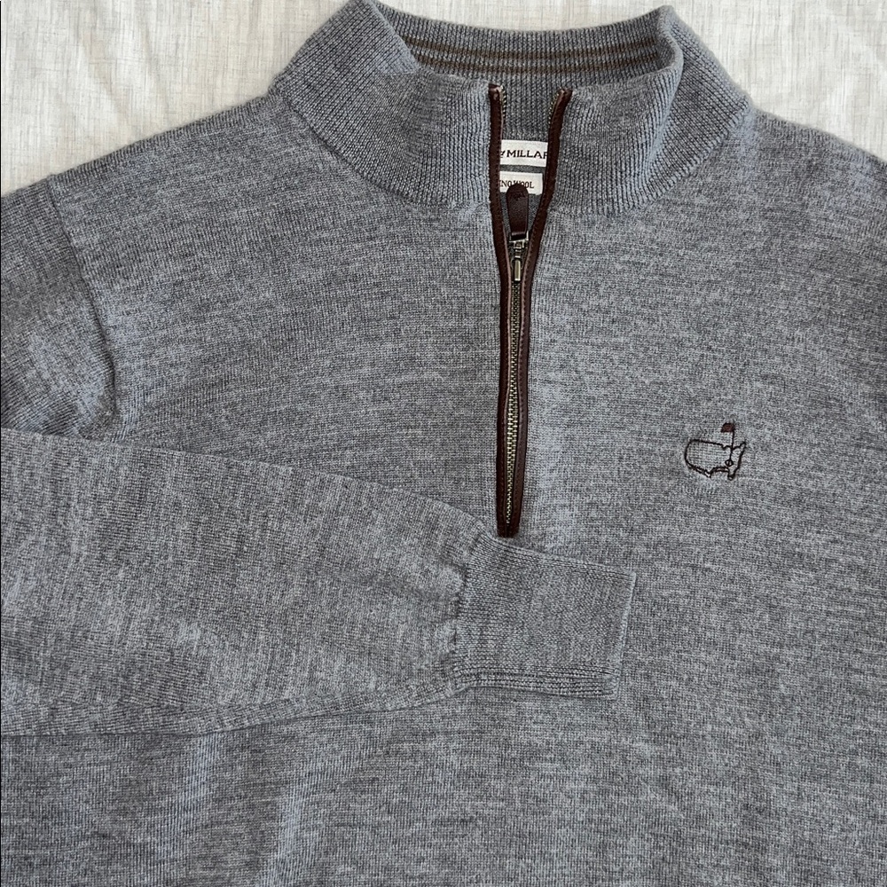 Masters Peter Millar Crown Soft Nappa Trim Quarter Zip - Merino Wool Sweater